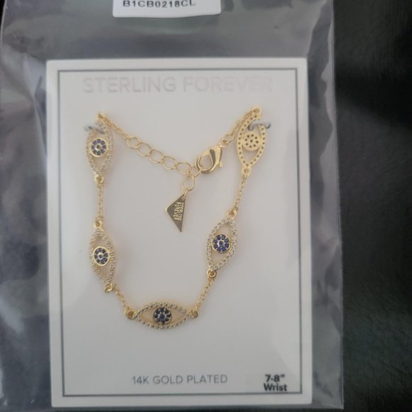 Sterling Forever Evil Eye Bracelet with CZ - Picture 3 of 4